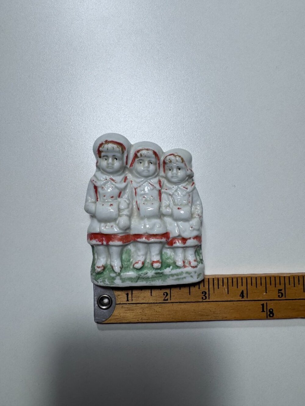 Antique 1880s German Bisque Fairing Three Children Figurine - Picture 6 of 8